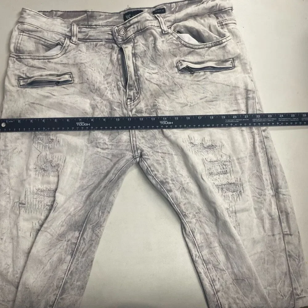 WAIMEA Men’s Jeans Distressed Skinny Fit Gray Size 40 Inseam 32 SEE DESCRIPTION - Picture 5 of 12